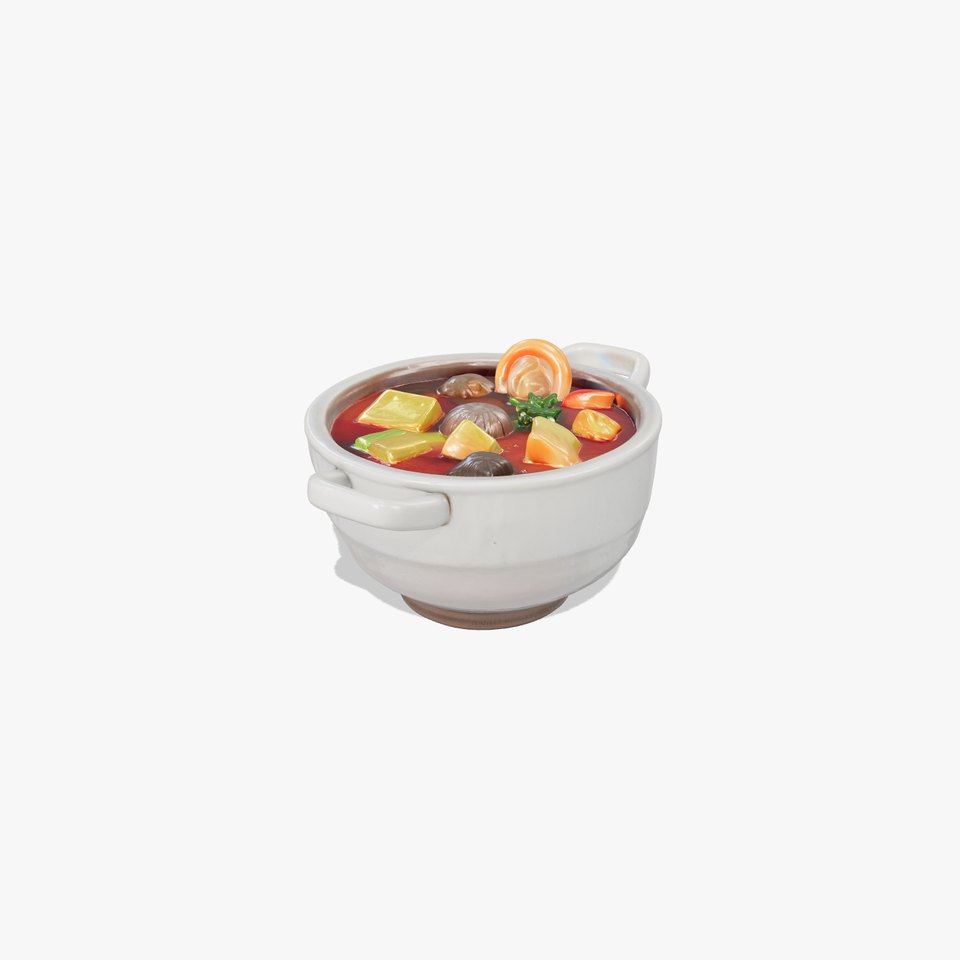 Korean Jjigae Stew Pot Detailed Model Pack